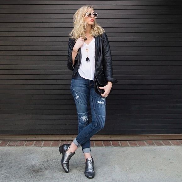 Hudson Brooklyn Moto Super Skinny Jeans Size 26 Walk of Fame - Picture 4 of 17